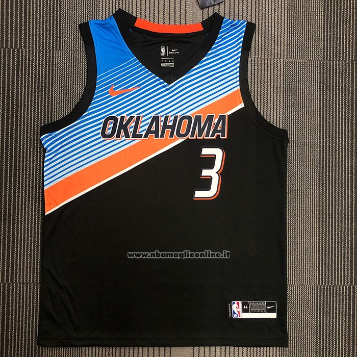 Maglia Oklahoma City Thunder Chris Paul #3 Citta 2020-21 Nero